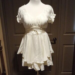 NWT White ruffled skort dress (built-in shorts), size medium